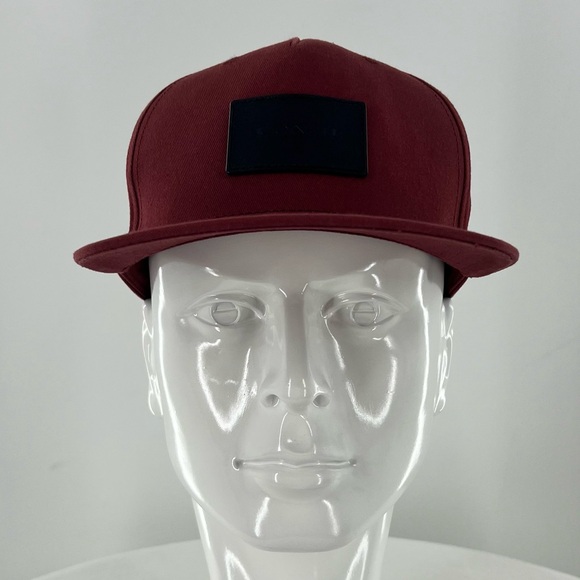 Coach Burgundy Flat Brim Baseball Hat - Picture 1 of 12